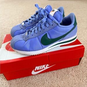 Nike Cortez Royal pulse and fir green sneakers. Women’s 6.5. Excellent condition